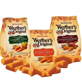 Werther's Original 한정판 하베스트 소프트 캐러멜 - 호박 향신료 사과 시나몬 크림 (243g(8.5온스)) (3팩)188511