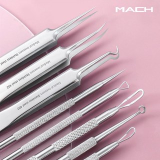 의료기기 피지 압출기 8종세트 여드름 블랙헤드 제거기 바늘 핀셋, 의료용 피지압출기 8종세트, 1개, 상세페이지 참조