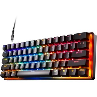 SteelSeries 에이펙스 프로 미니 기계식 게임 키보드 조절식 작동 콤팩트 60% 폼팩터 RGB PBT 키캡 USB-C, Wired, Apex Pro mini