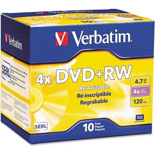 Verbatim DVD+RW 빈 디스크 4.7GB 4X레코드 가능 10pk 슬림 케이스 94839, Branded Surface - 10pk Slim Ca, 1개