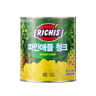 (주)동서 리치스 파인애플 청크, 3kg, 12개