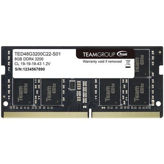 Team Elite 8GB 260핀 DDR4 SO-DIMM 3200(PC4 25600) 노트북 메모리 모델 TED48G3200, Team Elite 8GB 260핀 DDR4 SO-DI