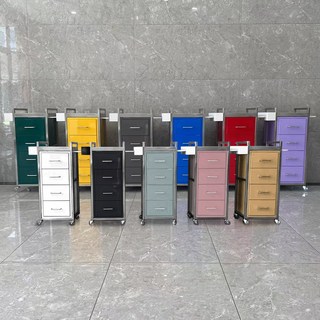 이동식 미용실 트레이 가위 미용 정리대 츄레이 구르프 (국내배송), 화이트, 4단