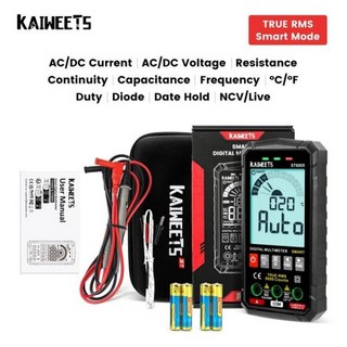 KAIWEETS ST600X Ture RMS 디지털 멀티 미터 자동 범위 NCV 지능형 테스터 AC DC 전압 커패시턴스 옴 Hz, 1개