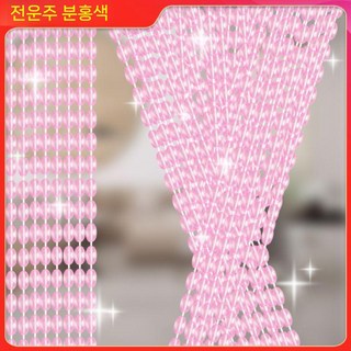 구슬 문발 현관 창문 가림막 가리개 입구 비즈발, 핑크