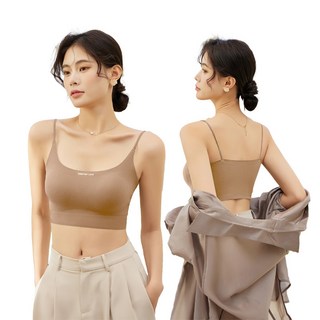 POPSONIC 여성 편한 심리스 누디 브라 일체형 심리스 브래지어 2P