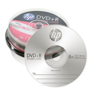 HP 8.5GB 8x 더블 레이어 공디스크 DVD+R 케익 10p, 단일, 1개