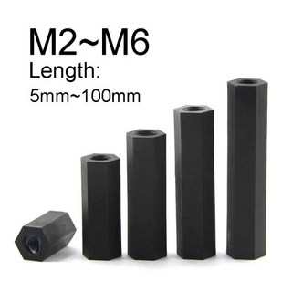 검정색 나일론 육각 스탠드오프 스페이서 더블 패스 스터드 암 M2 M2.5 M3 M4 M5 M6 지지대 나사, 03 M4-30Pcs, 17 15mm