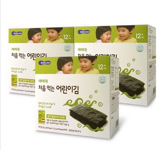 베베쿡 어린이 김 3 BOX/유아반찬, 15g, 3개, 담백한 맛