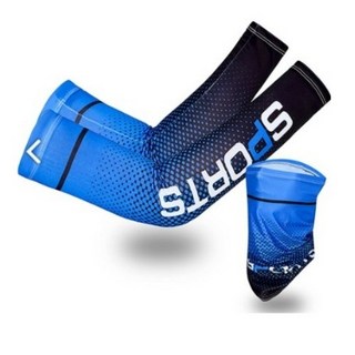 스마일팡팡 아이스 쿨 팔 토시 멀티 스카프 넥워머 세트, 쿨토시 + 멀티스카프, 블루, 1개