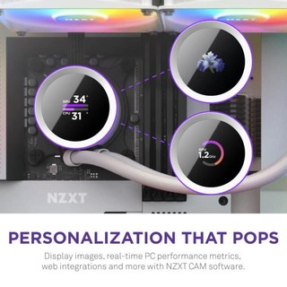 NZXT KRAKEN RGB 360 White 간이 수냉 CPU 쿨러 RL-KR360-W1 FN1874, 03 KRAKEN Elite RGB, 02 280mm, 02 화이트
