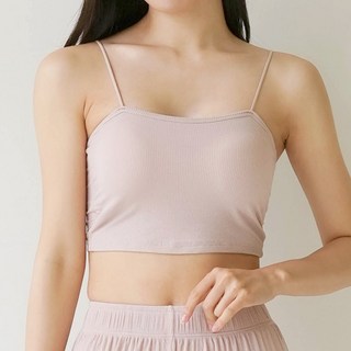 엘라운지 M~2XL 레이온 골지 크롭 브라탑나시