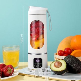 휴대용미니블랜더 USD충전 과일 주스 스무디 포터블 블랜더 450ml Juicer 8 블레이드 3 기어 USB 충전식 휴대용 블렌더 크러셔 쉐이크 및 컵, White