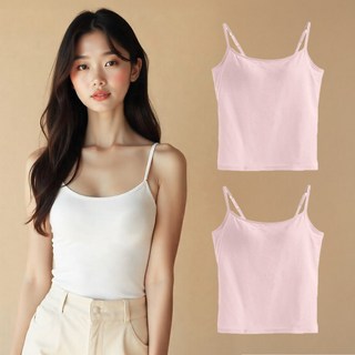 모모누 1+1 캡내장브라나시브라탑런닝 여성 여자 캐미솔 러닝 메리야스 이너 끈 보정 속옷