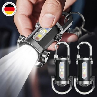 Ataasha 방수 열쇠고리 손전등 미니 휴대용 초강력 후레쉬 usb, 블랙, 2개