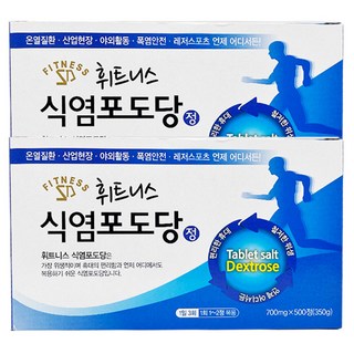 휘트니스 식염포도당 정 700mg PTP 개별포장 야외활동 산업현장 여름, 500정, 2개
