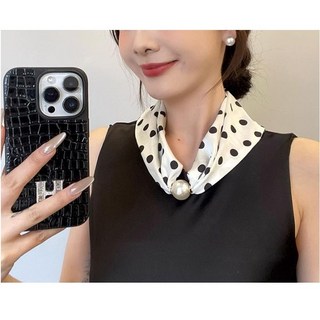 뚱보 포인트 진주 자석버클 스카프