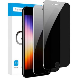 액정필름 긁힘방지 고화질 프로텍트 스크린 iPhone 14 Plus 및 13 Pro Max 개인정보 보호 화면 보호용 Fotbor 2팩 간편한 설치 키트가 포함된 안티 스파이, Black, iPhone SE 2020/2022 - 4.7 inch