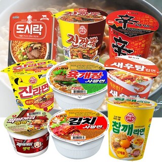 컵라면소컵세트 9종 신라면 작은컵+진짬뽕 미니컵+새우탕+육개장사발면+참깨라면+짜파게티범벅+팔도도시락+김치사발면+진라면매운맛, 9개
