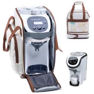 SFYBYHEART Baby Brezza Formula Pro 미니 아기 분유 믹서 기계 휴대용 가방과 호환되는 휴대용 케이스 - 아기 필수품 펌프 아기 젖병을 위한 포켓이, 아이보리, 1개