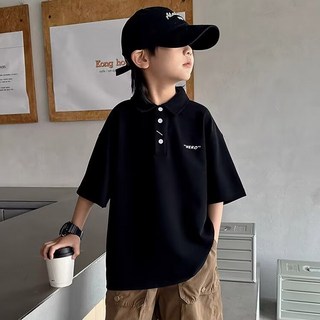 주니어용 아동 여름 단추 오버핏 카라티셔츠