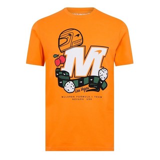 McLaren F1 남성용 스페셜 에디션 라스베가스 GP 티셔츠 주황색. S