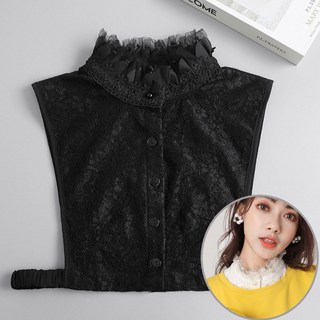 여성 페이크 목 카라 넥카라 넥케이프 공갈티 훼이크 티 레이어드카라 셔츠카라 반폴라 공갈 넥카라 가짜 목폴라 레이스목카라