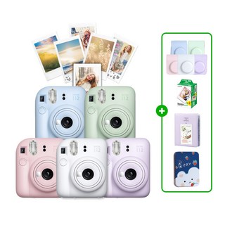 인스탁스 미니12 카메라+필름20장+전용가방+선물SET, 파스텔 블루+선물SET, 필름20매+가죽케이스[블루], 1개