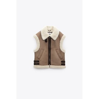 자라 무스탕 조끼 스티치 베스트 ZARA