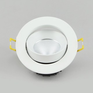 LED 초이스 4인치 COB 매입등 12W 화이트 각도조절 플리커프리 다운라이트, 1개, 화이트-전구색