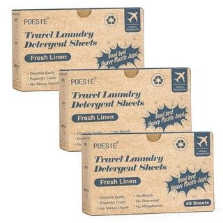 Poesie 세탁 세제 시트 프레시 160개, Fresh Linen, 1 Count (Pack of 40)