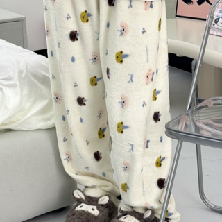 리바시안 보들보들 도톰 극세사 겨울 잠옷 바지 홈웨어 파자마