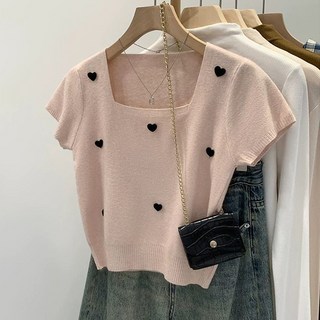 패션라인 블라우스 크롭하트니트 상세 정보