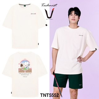 테크니스트 티셔츠 배드민턴 반팔 상의 코튼라이크 오버핏 크림 TNT5552 남녀공용