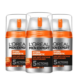 [영국발송] 3팩 로레알 맨 엑스퍼트 하이드라 에너제틱 안티퍼티그 모이스처 50ml LOreal Men Expert Energetic Anti-Fatigue Moisturiser, 3개
