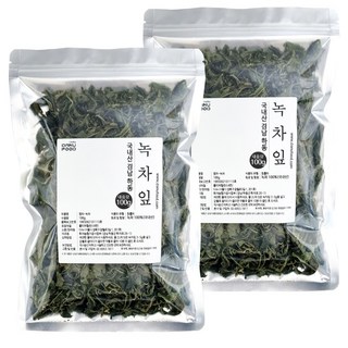 다누푸드 국산 경남 하동 녹차잎 녹차엽, 100g, 2개, 1개입