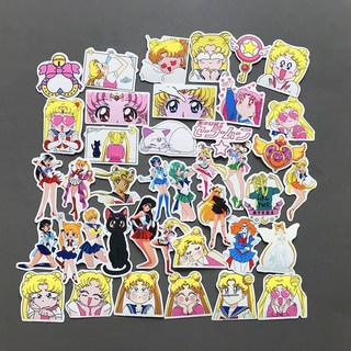 세일러문 40매 스티커 키치 일본감성 세일러문 캐리어스티커 미소녀전사 마법소녀 다꾸 폴꾸 폰꾸스티커, 1개