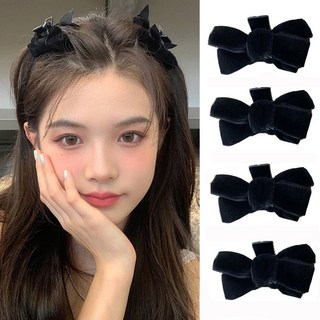 미다미 [4P세트] 메리 벨벳 리본 미니집게핀(블랙) 상품 이미지