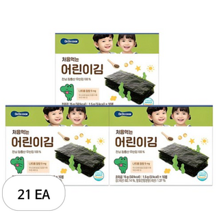 베베쿡 처음 먹는 어린이김, 15g, 21개, 김맛