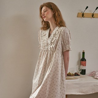 엘비라 반팔 원피스 아이보리 (40수)