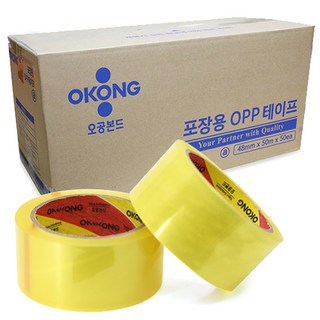 오공본드 OPP 박스테이프 중포장 아크릴타입 50m x 48mm, 투명, 5개