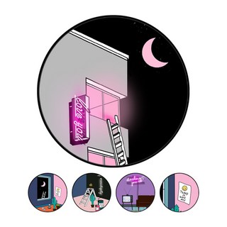 무드 문 달 감성 자석 그립톡 핑거 스마트톡 링, 하트 블랙, 16. 라이프 컬러키트, 1개