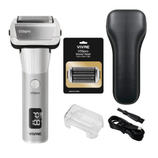[최신형] 비브르 전기 면도기 5중날 + 트리머 + 파우치 + 방수, VS9PRO, 크롬실버