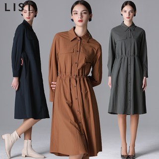 [리스트(LIST)] 베이직 A라인 셔츠 원피스 (택가격208000원)