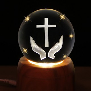 십자가 크리스탈 회전 무드등