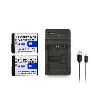 소니 NP-BD1/FD1 호환배터리2개+충전기 DSC-G3 S930 T2 T75 T900 TX1, 1개