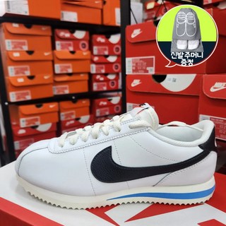 [국내매장판] 나이키 남녀공용 스니커즈 코르테즈 레더 흰파 데일리 운동화 +슈케이스SN16