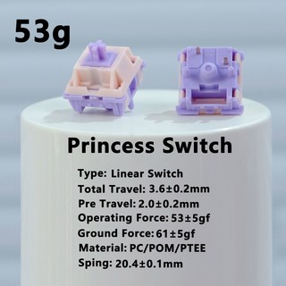 MMD 프린세스 HIFI 키보드 스위치 바나나 스플릿 선형 촉각 기계식 키보드 GMK67 테스터 홀리 팬더 스위치용 커스텀, 110PCS, Linear V2-53g