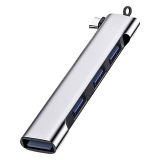 BuyChoo 4포트 사이드 인서트형 C타입 멀티 허브, 1개, 실버