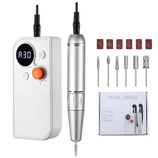 Windee 네일 드릴기 전기 네일 머신 손톱 관리기 젤네일 제거 셀프 손톱케어 0-30000rpm 속도 조절 USB충전식, 1개, 화이트